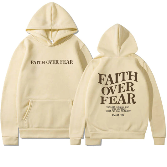 "Faith Over Fear" Handmade Christian Hoodie